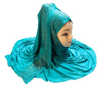 Justkartit Women'S Hosiery Soft Cotton 4-Way Diamond Work Hijab Scarf  1