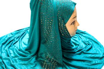 Justkartit Women'S Hosiery Soft Cotton 4-Way Diamond Work Hijab Scarf  2