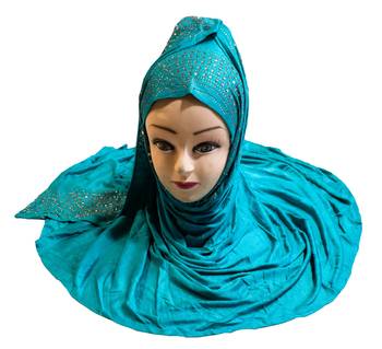 Justkartit Women'S Hosiery Soft Cotton 4-Way Diamond Work Hijab Scarf  4