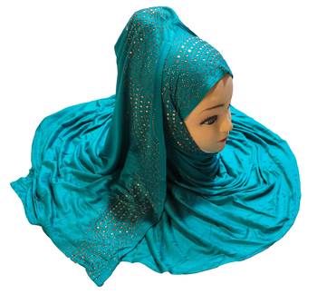 Justkartit Women'S Hosiery Soft Cotton 4-Way Diamond Work Hijab Scarf  5