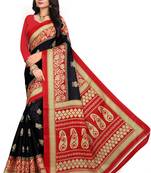 Black printed bhagalpuri saree with blouse