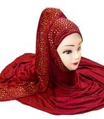 Justkartit Women'S Party Wear Hosiery Soft Cotton 4-Way Hijab Scarf Dupatta