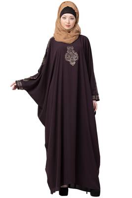 Embroidered Designer Kaftan- Purple 1