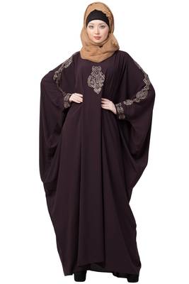 Embroidered Designer Kaftan- Purple 2