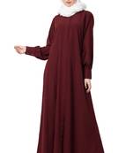 Front Open Cardigan Abaya- Maroon Color