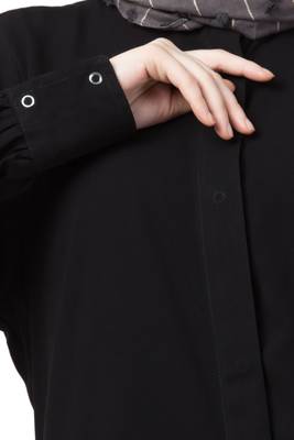 Front Open Cardigan Abaya- Black 3