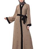 Cardigan Abaya With Belt- Beige Color