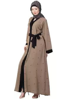 Cardigan Abaya With Belt- Beige Color