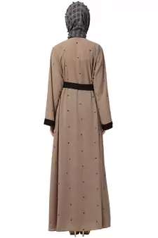 Cardigan Abaya With Belt- Beige Color