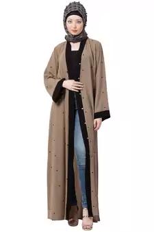 Cardigan Abaya With Belt- Beige Color
