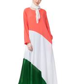Tricolor Asymmetrical Crepe Abaya