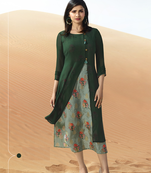 Green printed georgette georgette-kurtis