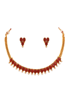 Red pearl necklace-sets