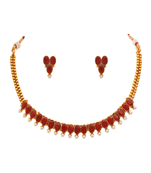 Red pearl necklace-sets