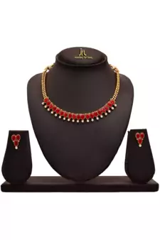 Red pearl necklace-sets
