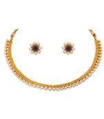 Gold pearl necklace-sets
