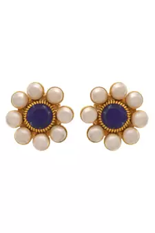 Gold pearl necklace-sets