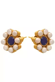 Gold pearl necklace-sets
