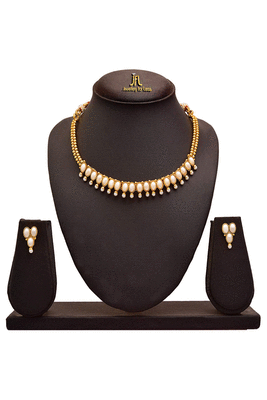 Gold pearl necklace-sets 2