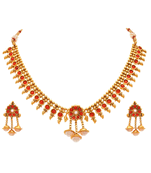 Gold pearl necklace-sets