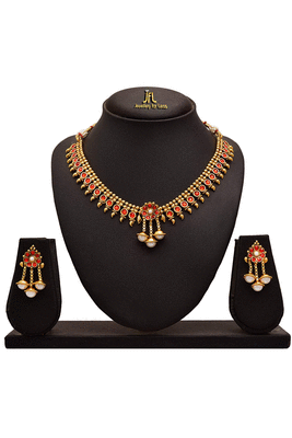 Gold pearl necklace-sets 2