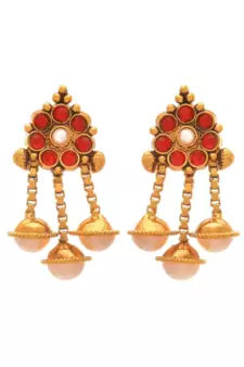 Gold pearl necklace-sets
