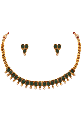 Gold pearl necklace-sets 1