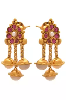 Gold pearl necklace-sets