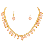 Gold pearl necklace-sets