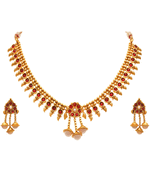 Gold pearl necklace-sets