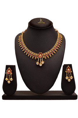 Gold pearl necklace-sets 2