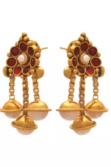 Gold pearl necklace-sets