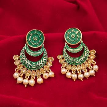 Saizen Wedding Traditional Moti Jhumka Earrings Alloy Drops & Danglers 1