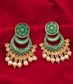 Saizen Wedding Traditional Moti Jhumka Earrings Alloy Drops & Danglers