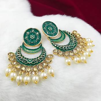 Saizen Wedding Traditional Moti Jhumka Earrings Alloy Drops & Danglers 3