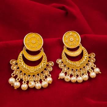 Saizen Wedding Traditional Moti Jhumka Earrings Alloy Drops & Danglers 1