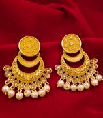 Saizen Wedding Traditional Moti Jhumka Earrings Alloy Drops & Danglers