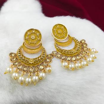 Saizen Wedding Traditional Moti Jhumka Earrings Alloy Drops & Danglers 3