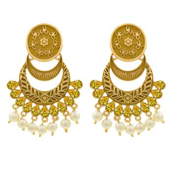 Saizen Wedding Traditional Moti Jhumka Earrings Alloy Drops & Danglers 4