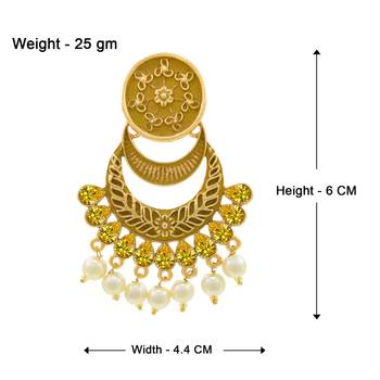 Saizen Wedding Traditional Moti Jhumka Earrings Alloy Drops & Danglers 5