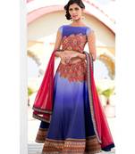 Heritage Silk blue Digital Printed Designer Lehenga With Blouse