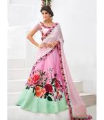 Heritage Silk Pink Digital Printed Designer Lehenga With Blouse