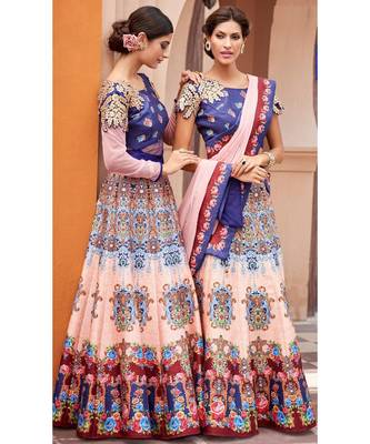 Heritage Silk Pink Digital Printed Designer Lehenga With Blouse 1