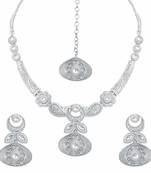 Oxidised Silver Handcrafted Rajsthani Necklace Set With Earrings & Maang Tikka For Women
