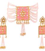 Gold Plated Traditional Padmavati Pearl & Kundan Necklace With Earrings For Women