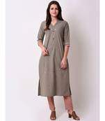 Green Women's Cotton Tribal Embroidered Kurta