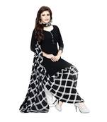 Black Abstract Print Cotton Salwar