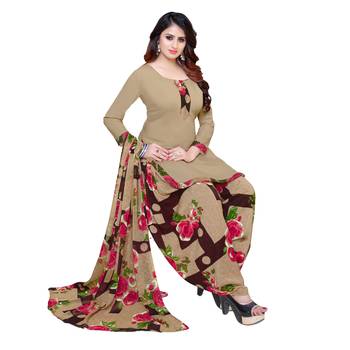 Beige Abstract Print Cotton Salwar 2