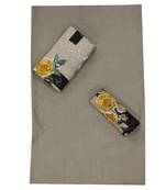 Beige Abstract Print Cotton Salwar