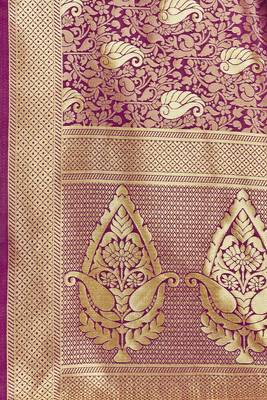 Purple Woven art  Silk Saree With Blouse 4